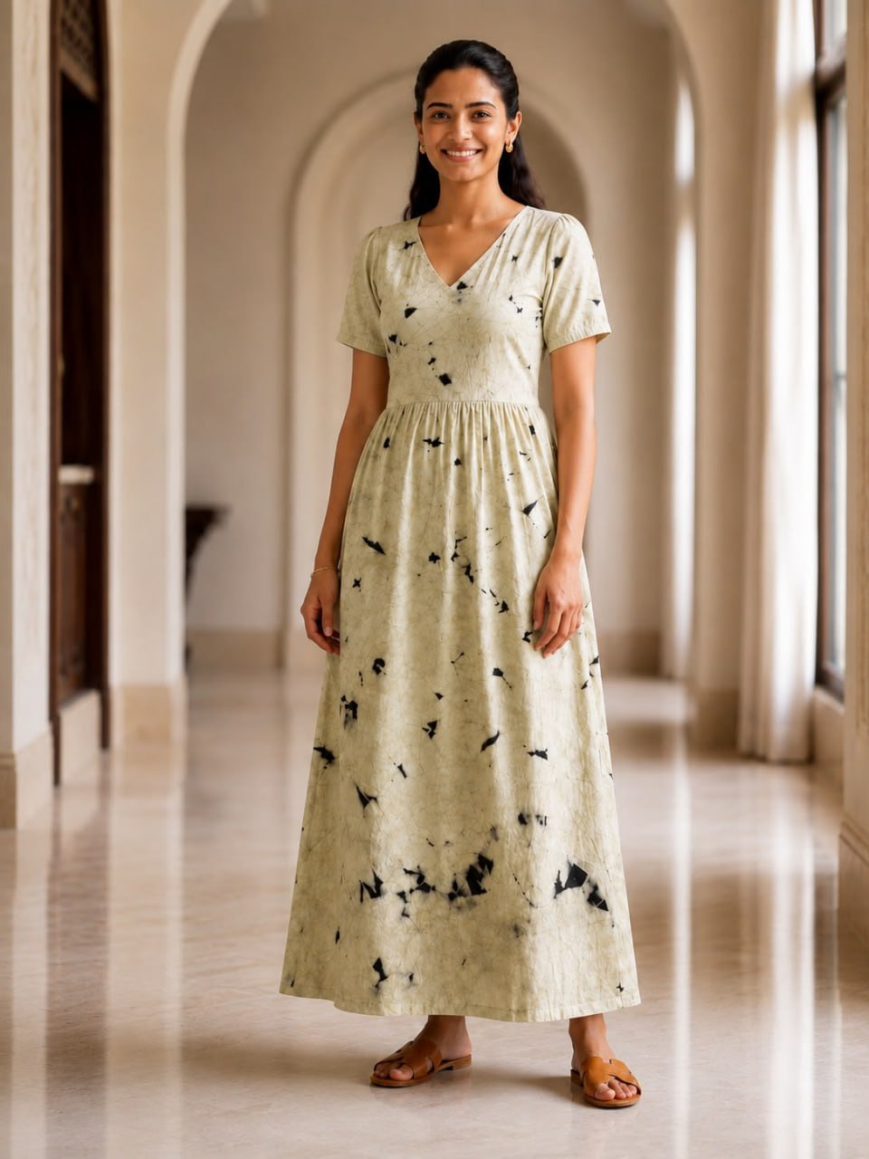 MFS 242 Peacock maxi frock YY1