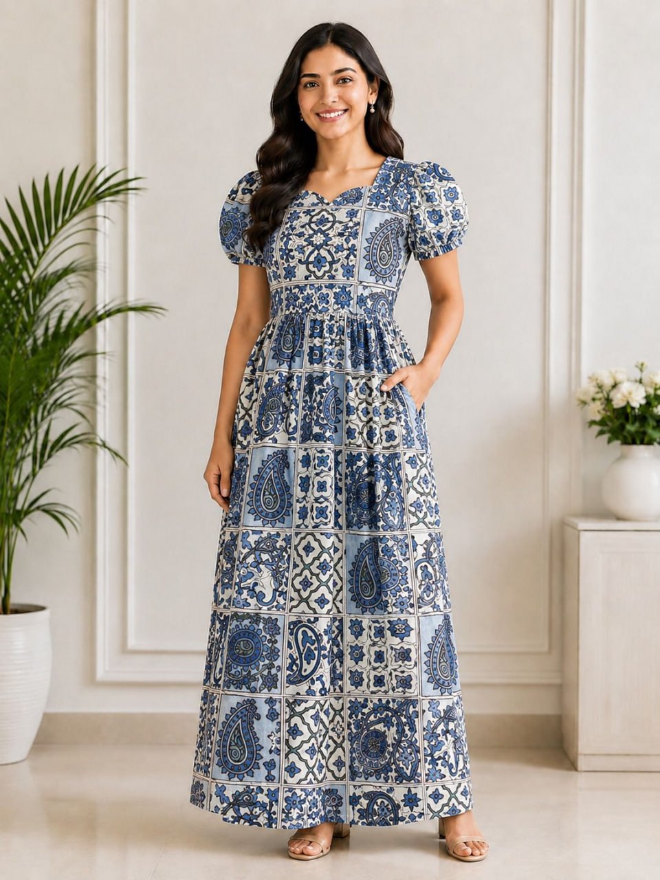 MFS 445 Height Peacock maxi frock YY1 YY2