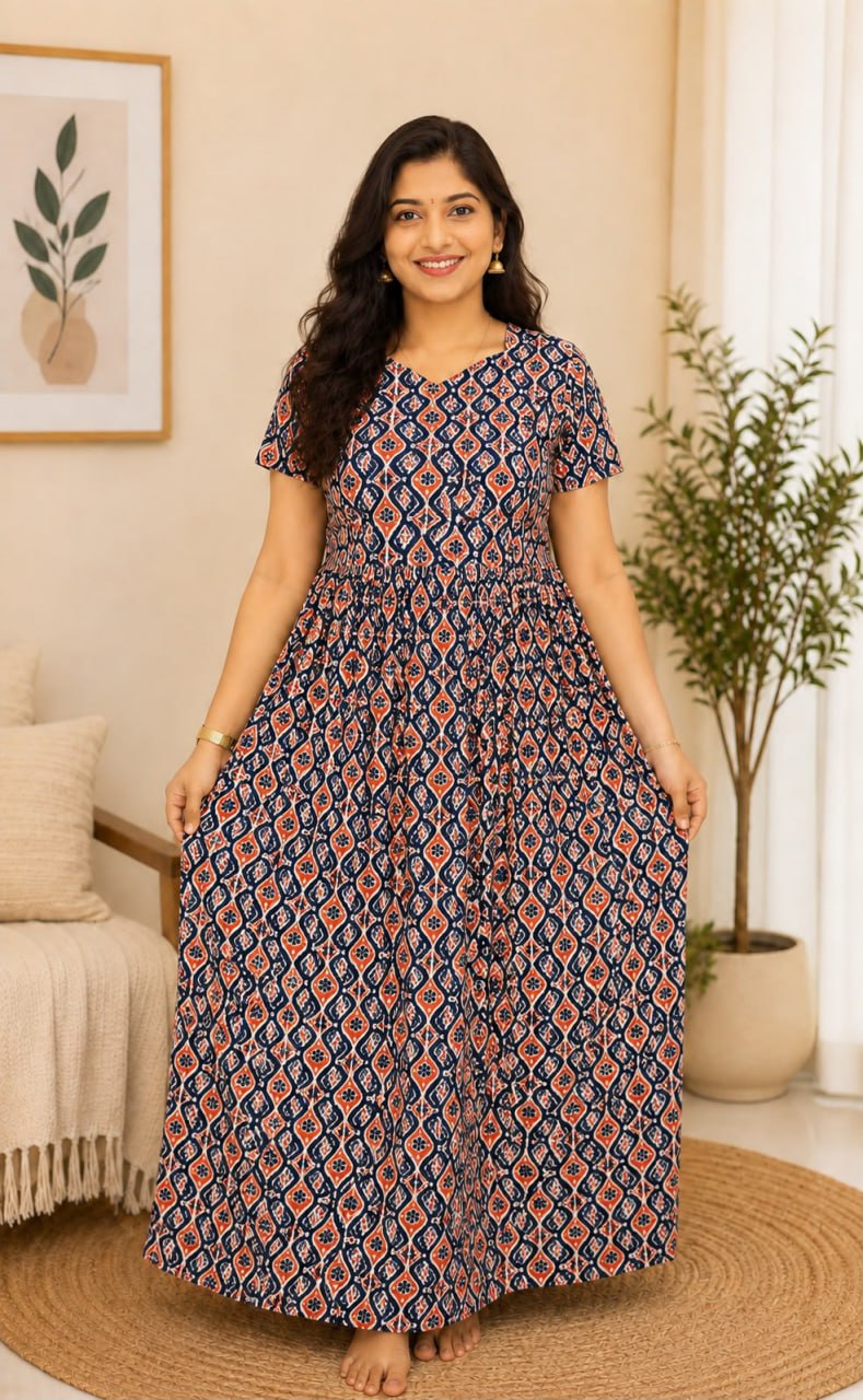 MFS 431 Peacock Feeding maxi frock FD FM1