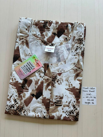 MCS 023 Ponni's Mixed Cotton Zip Nighty