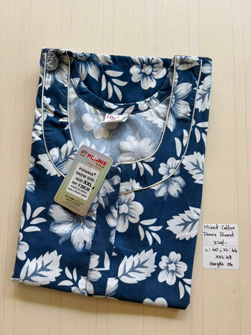 MCS 025 Ponni's Mixed Cotton Zip Nighty