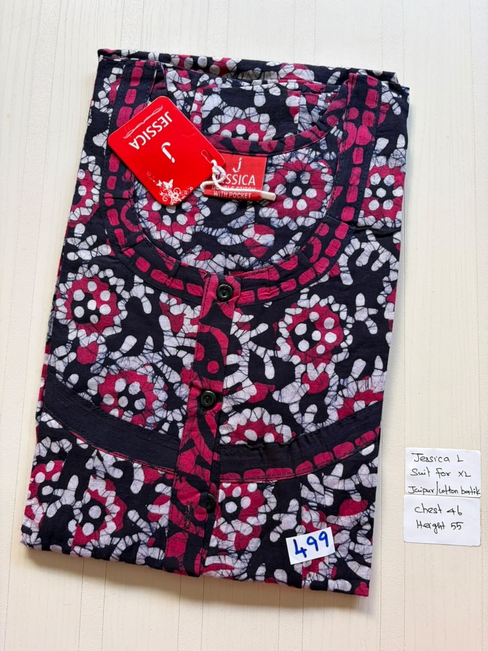 BJS 1097 Jessica Pleats Batik Nighty 550