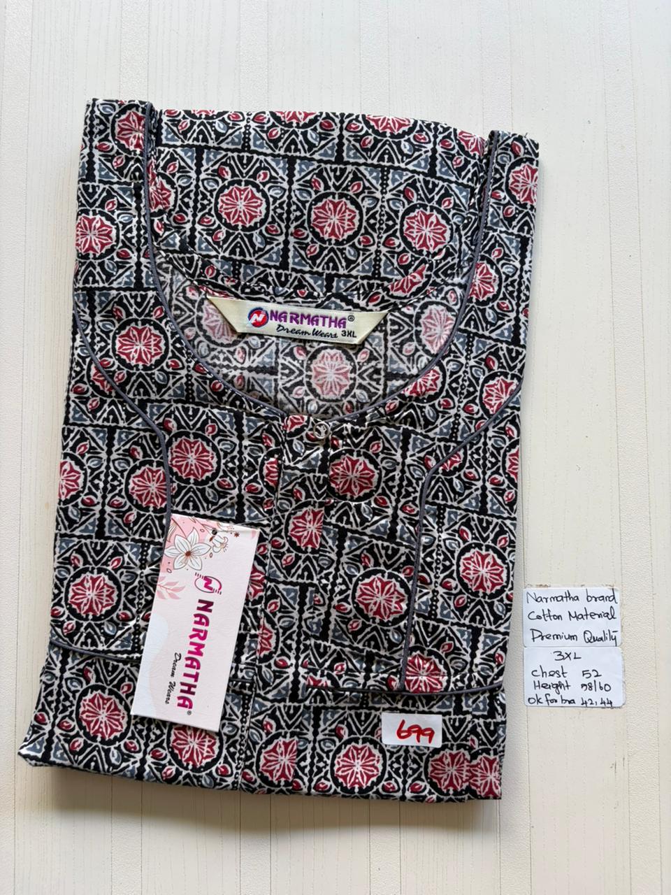 DNS 036 Height Narmatha Pleats Zip Nighty