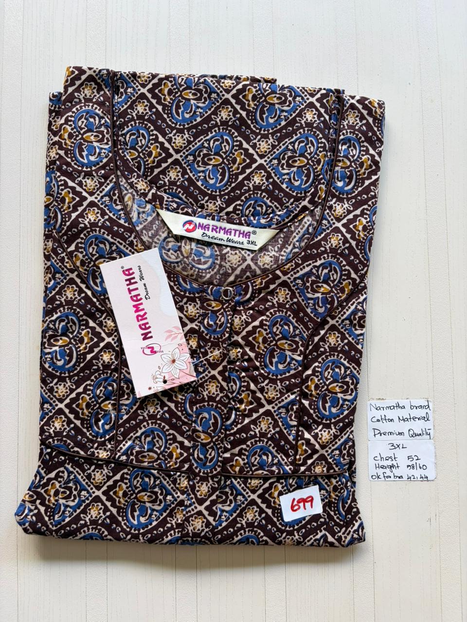 DNS 037 Height Narmatha Pleats Zip Nighty