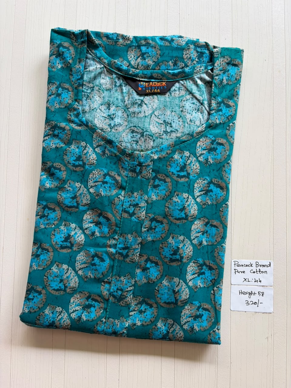 AASZ 286 Height Peacock Zip Nighty BP CPS