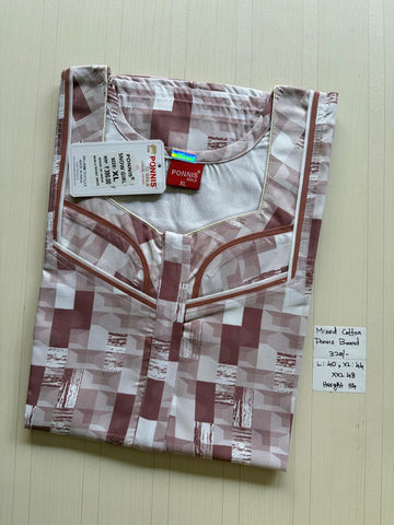 MCS 088 Ponni's Mixed Cotton Zip Nighty
