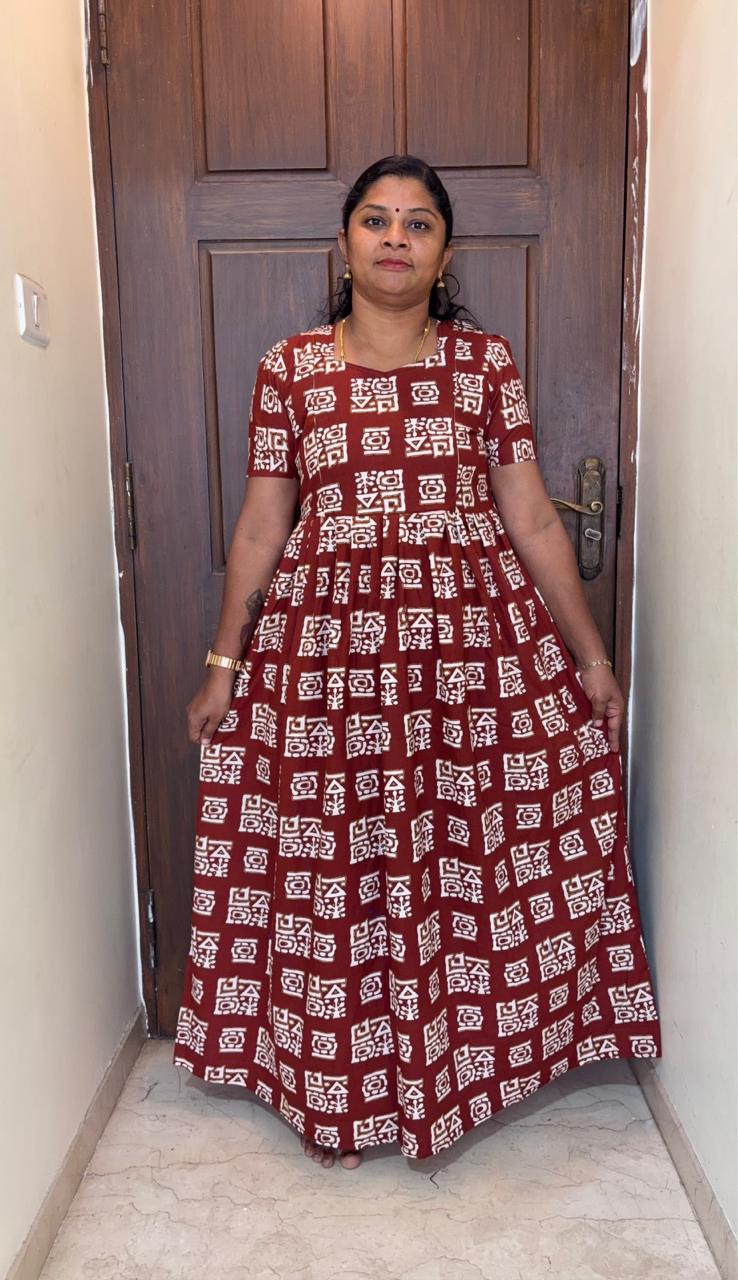 MFS 518 Peacock Feeding Maxi Frock YY1