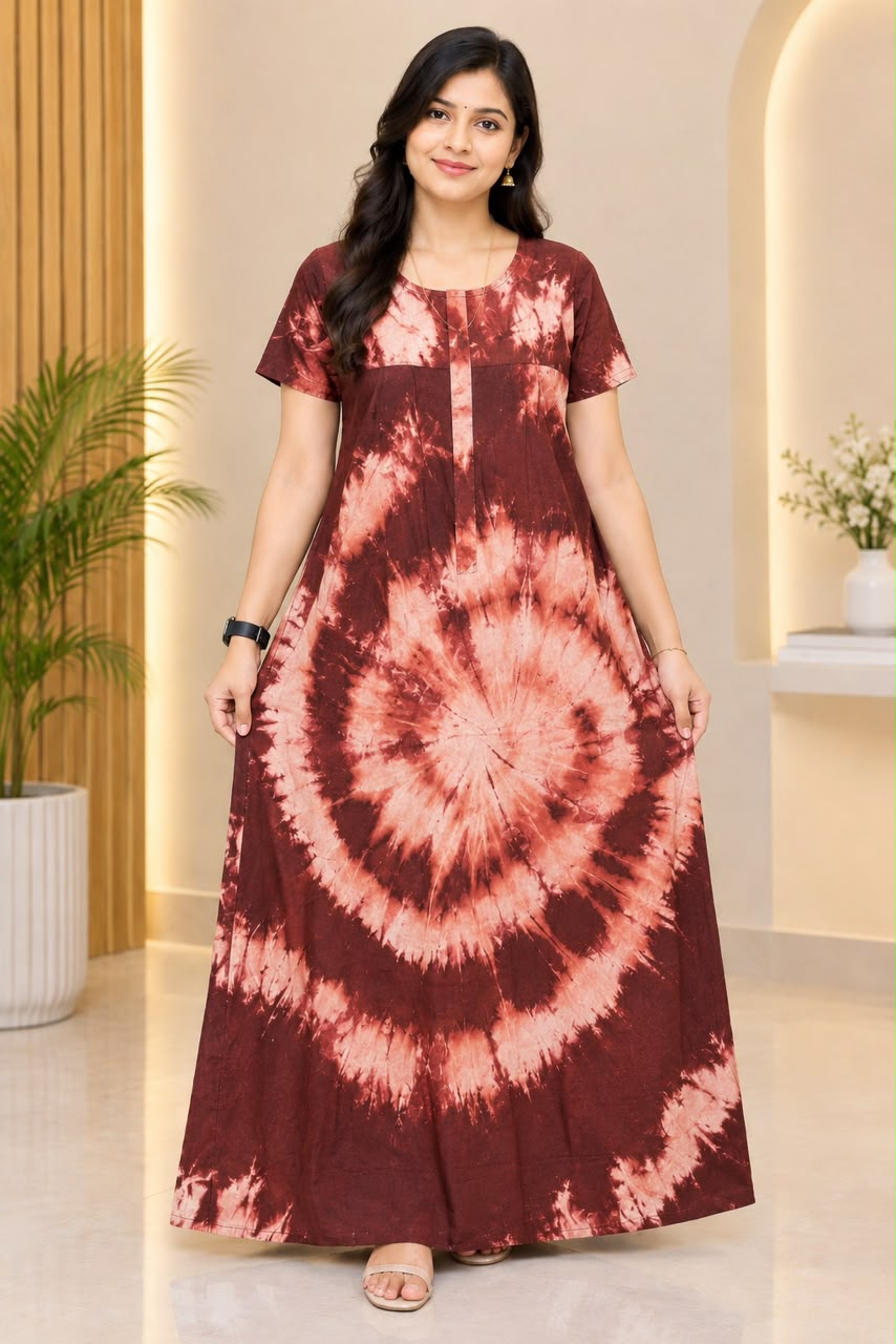 AASHP 171 Height Peacock Pleats Zip Nighty BP HP CPS