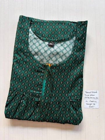 AASHP 201 Height Peacock Pleats Zip Nighty BP HP CPS