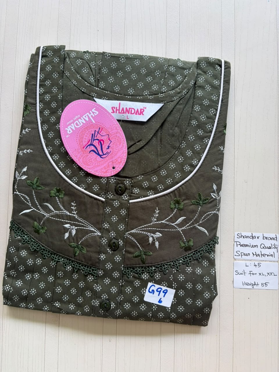 BS302 Shandar Spun nighty