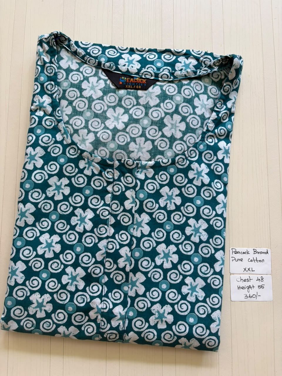 AASZ006 Peacock zip Nighty