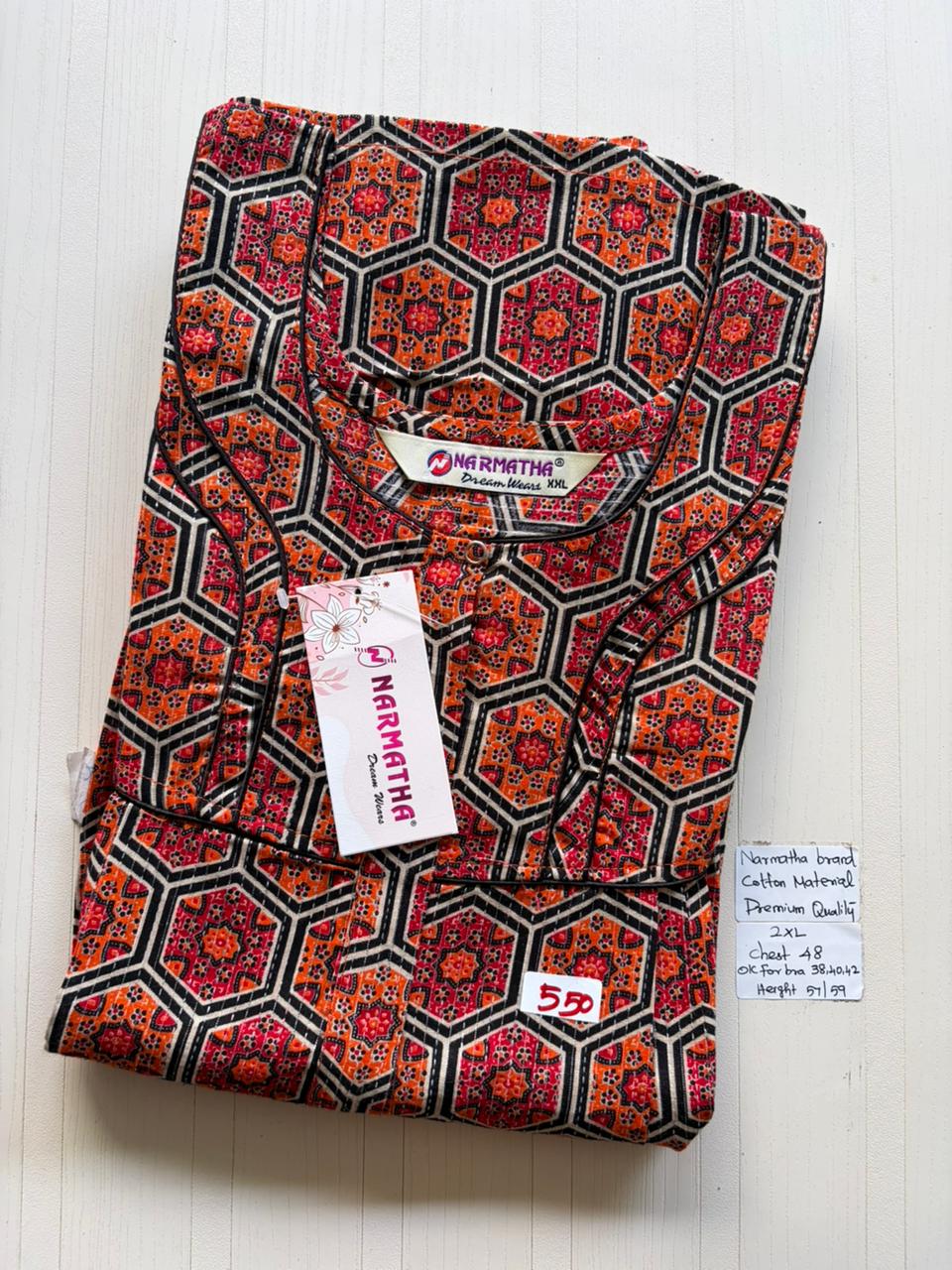 CNS 016 Height Narmatha Pleats Zip Nighty