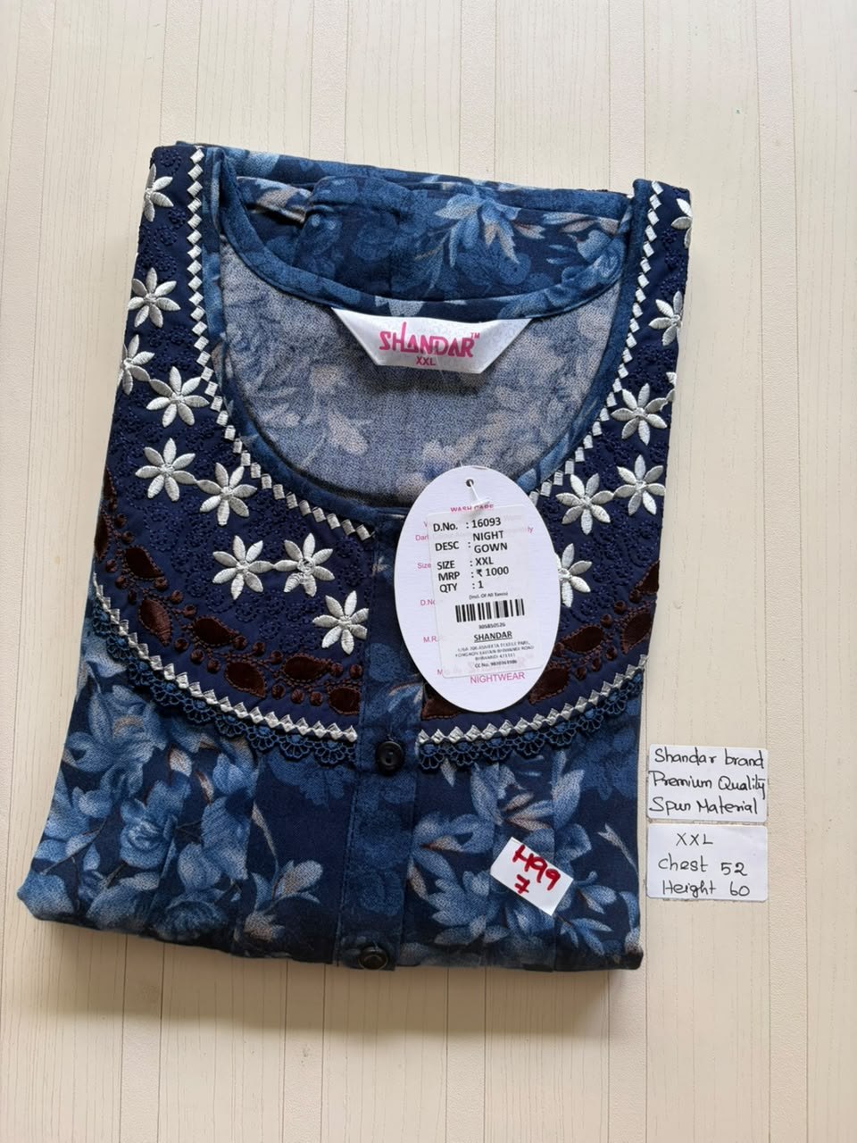 DSS077 Height Shandar Spun Nighty