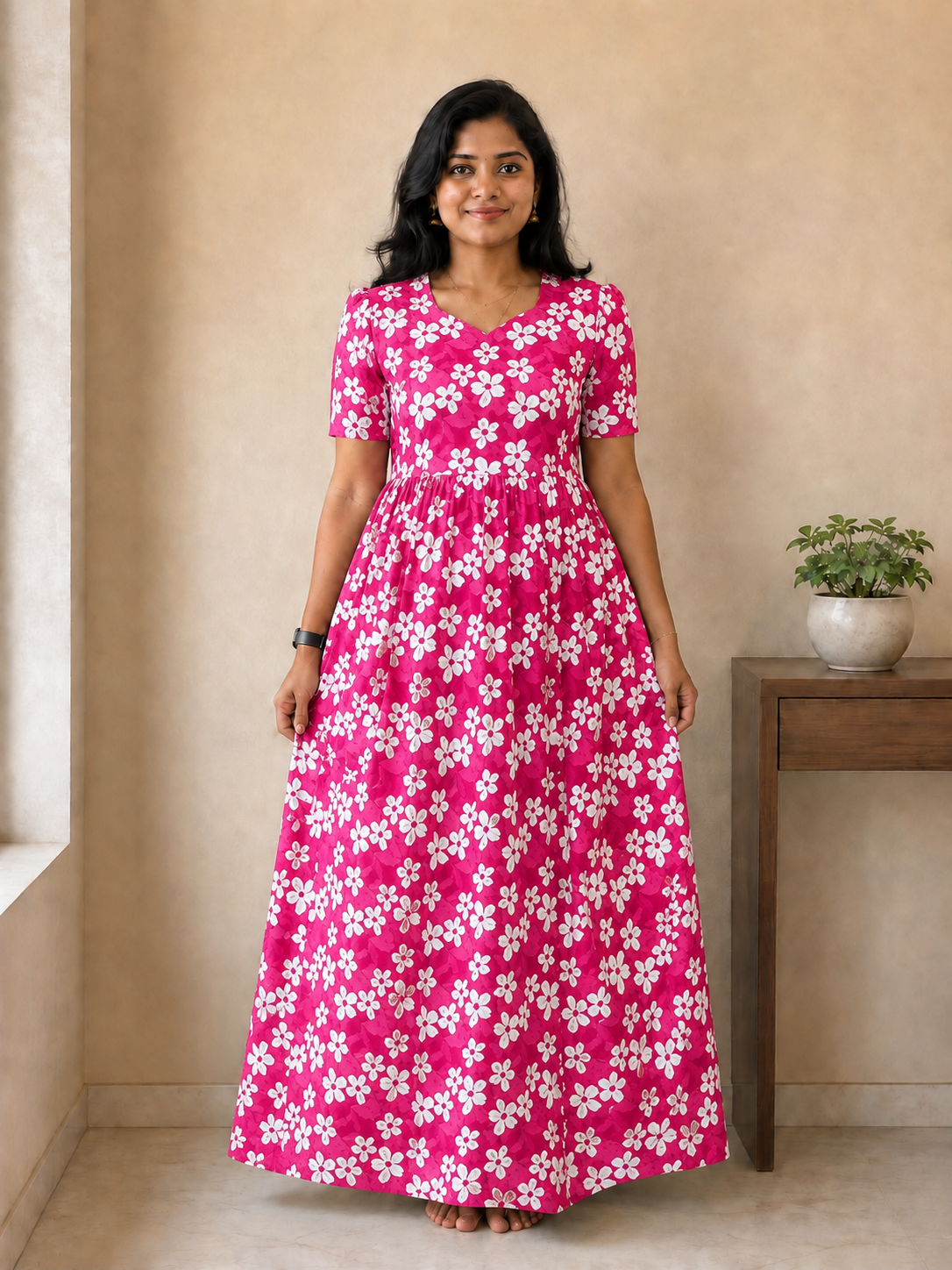 MFS 253 Peacock maxi frock YY1