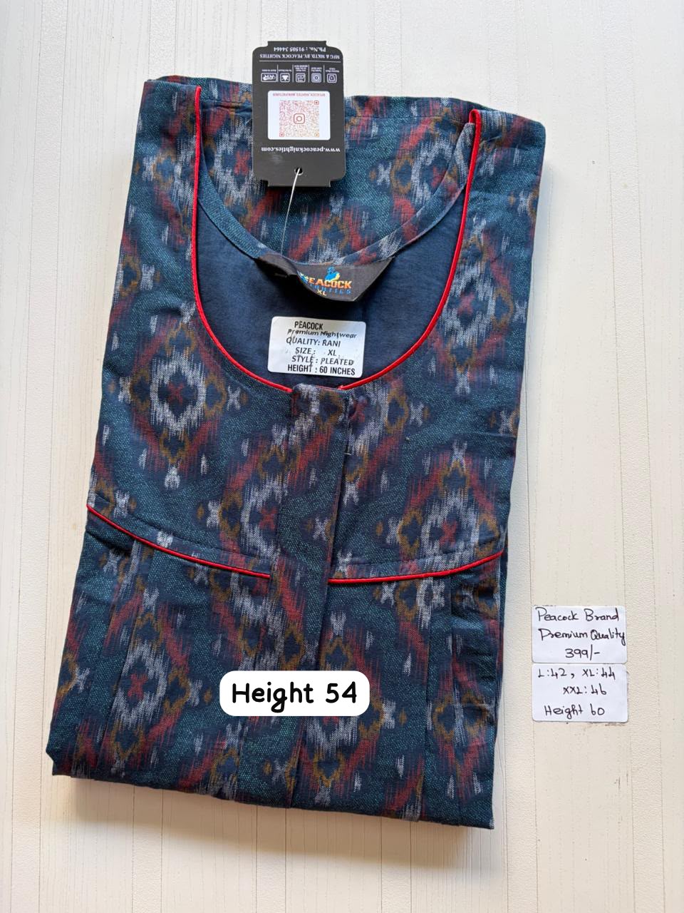AAS5261 Peacock pleats Zip premium quality BP DD CPS DPS Height 54