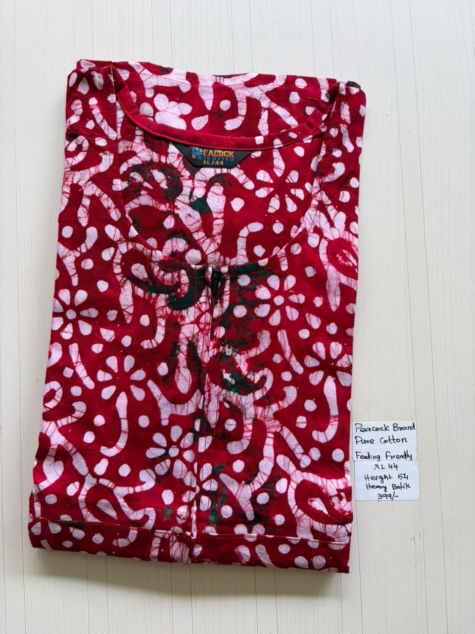 AASBP 090 Peacock Pleats Zip Batik Nighty BP CPS