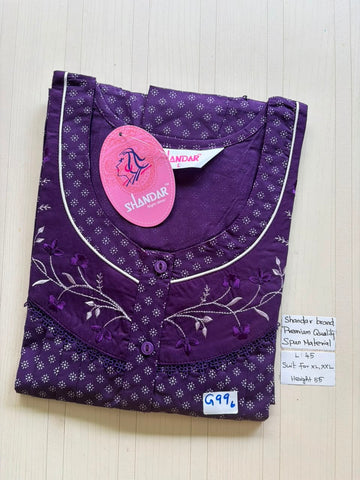 BS304 Shandar Spun nighty