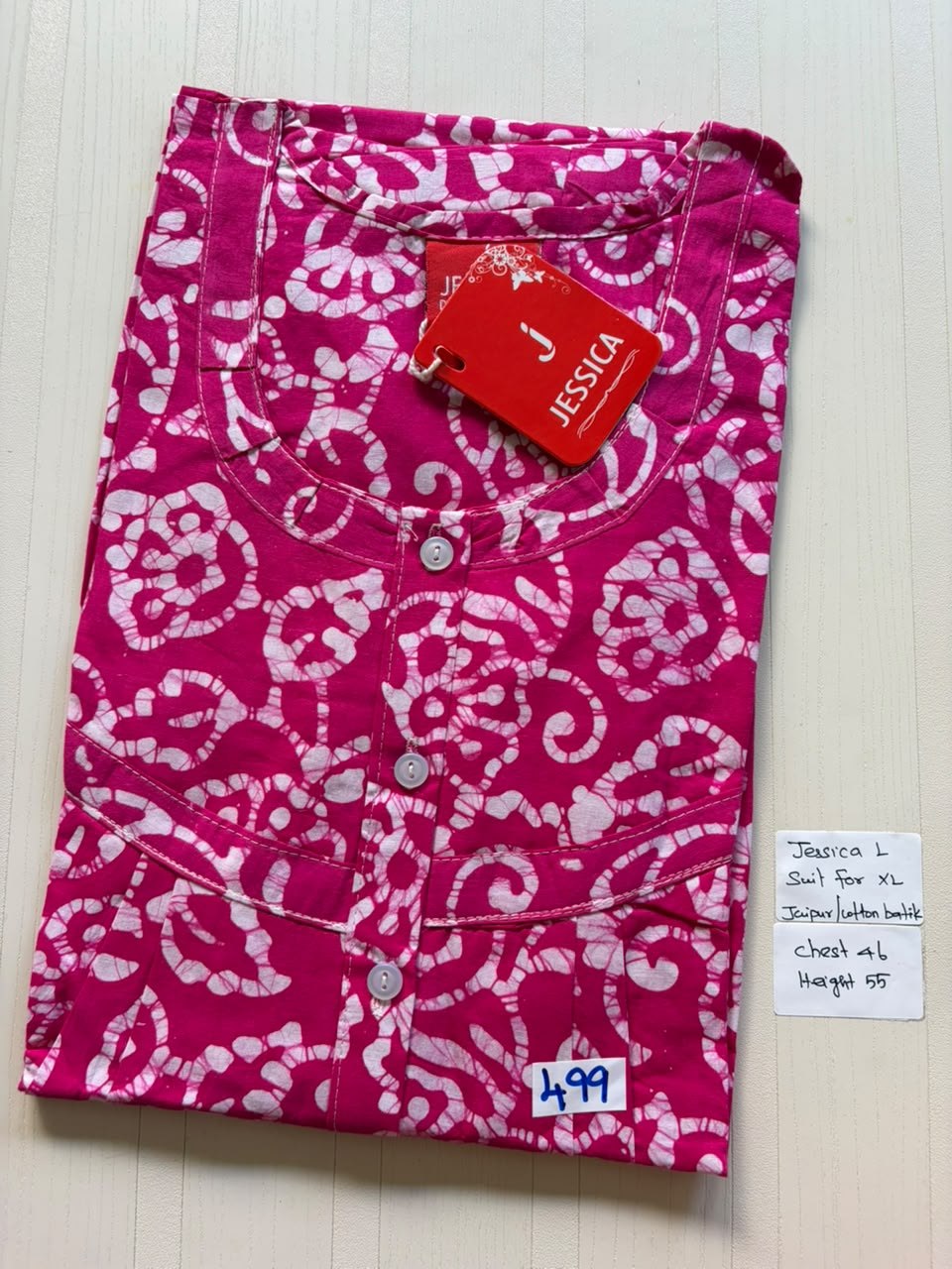 BJS 1115 Jessica Pleats Batik Nighty 550