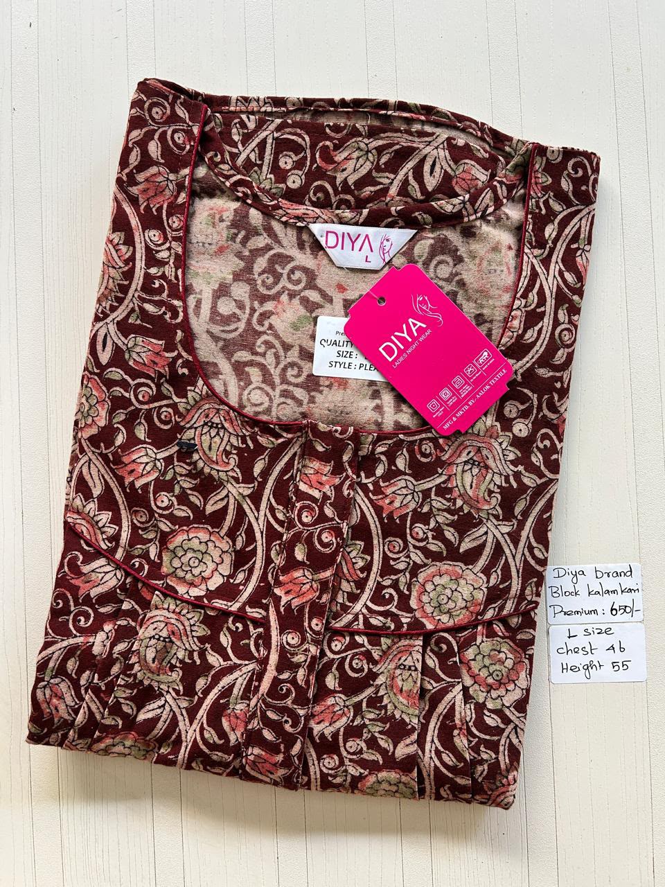 AKS052 Height Block Kalamkari peacock Pleats zip DD