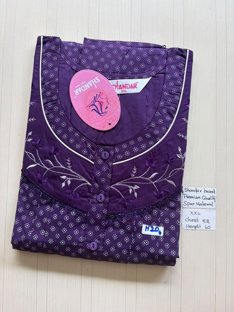 DSS226 Height Shandar Spun Nighty