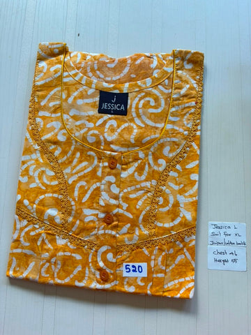 BJS 1080 Jessica Pleats Batik Nighty 550