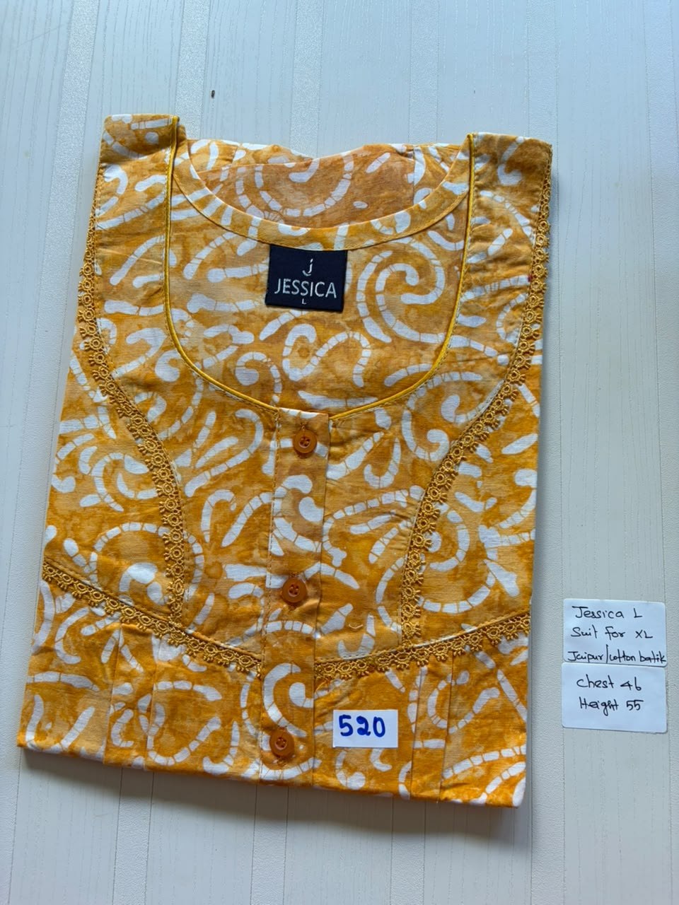 BJS 1080 Jessica Pleats Batik Nighty 550