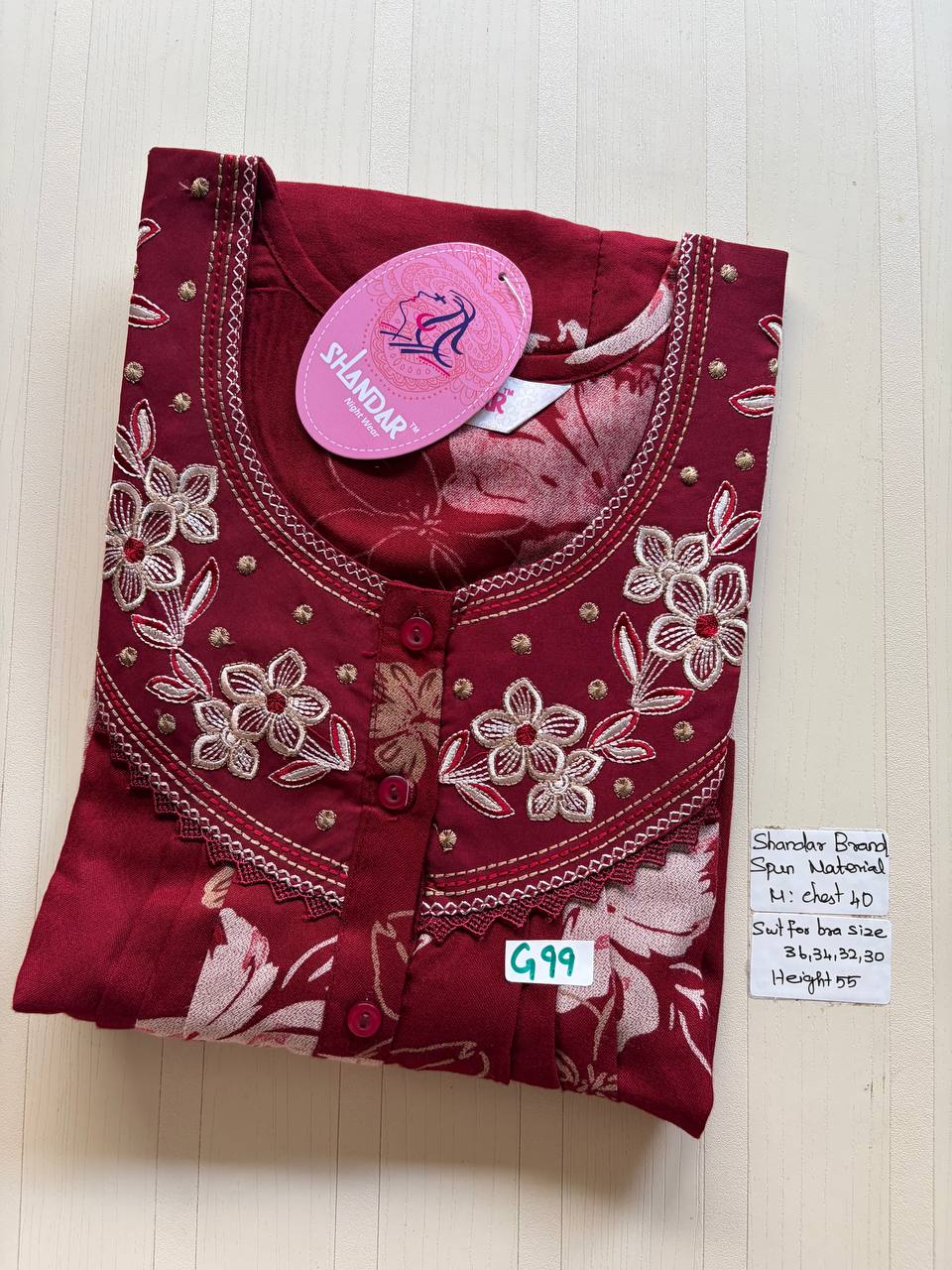 ASS 825 Shandar Spun nighty