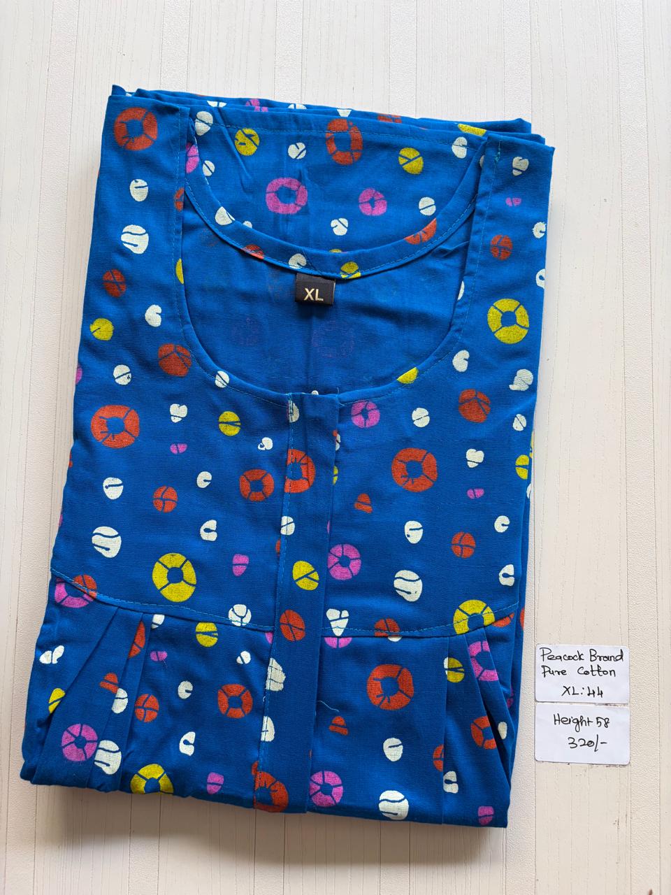 AASHP 248 Height Peacock Pleats Zip Nighty BP HP CPS