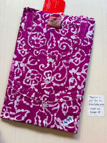 BJS 1107 Jessica Pleats Batik Nighty 550