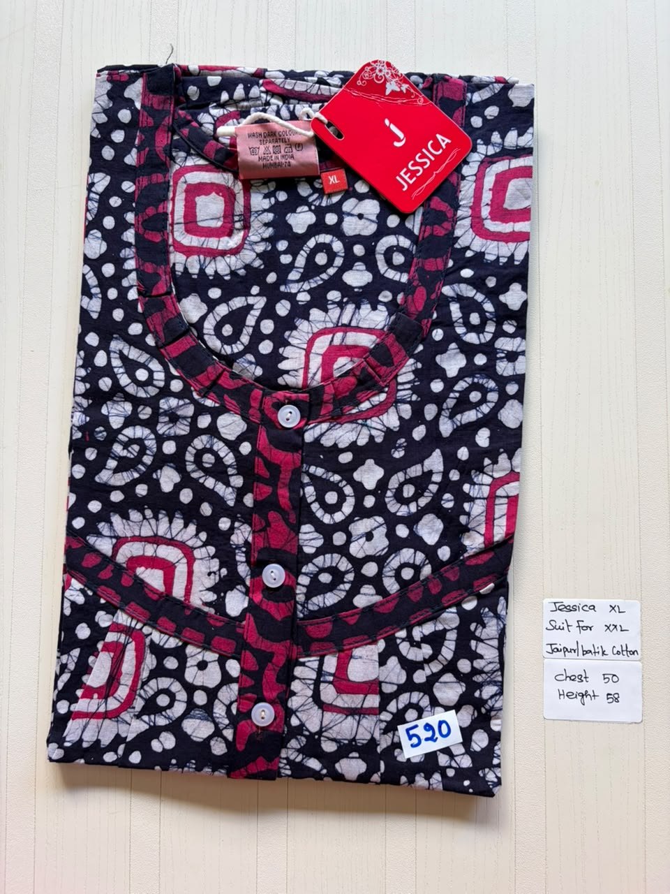 CJS 874 Height Jessica Pleats Batik Nighty