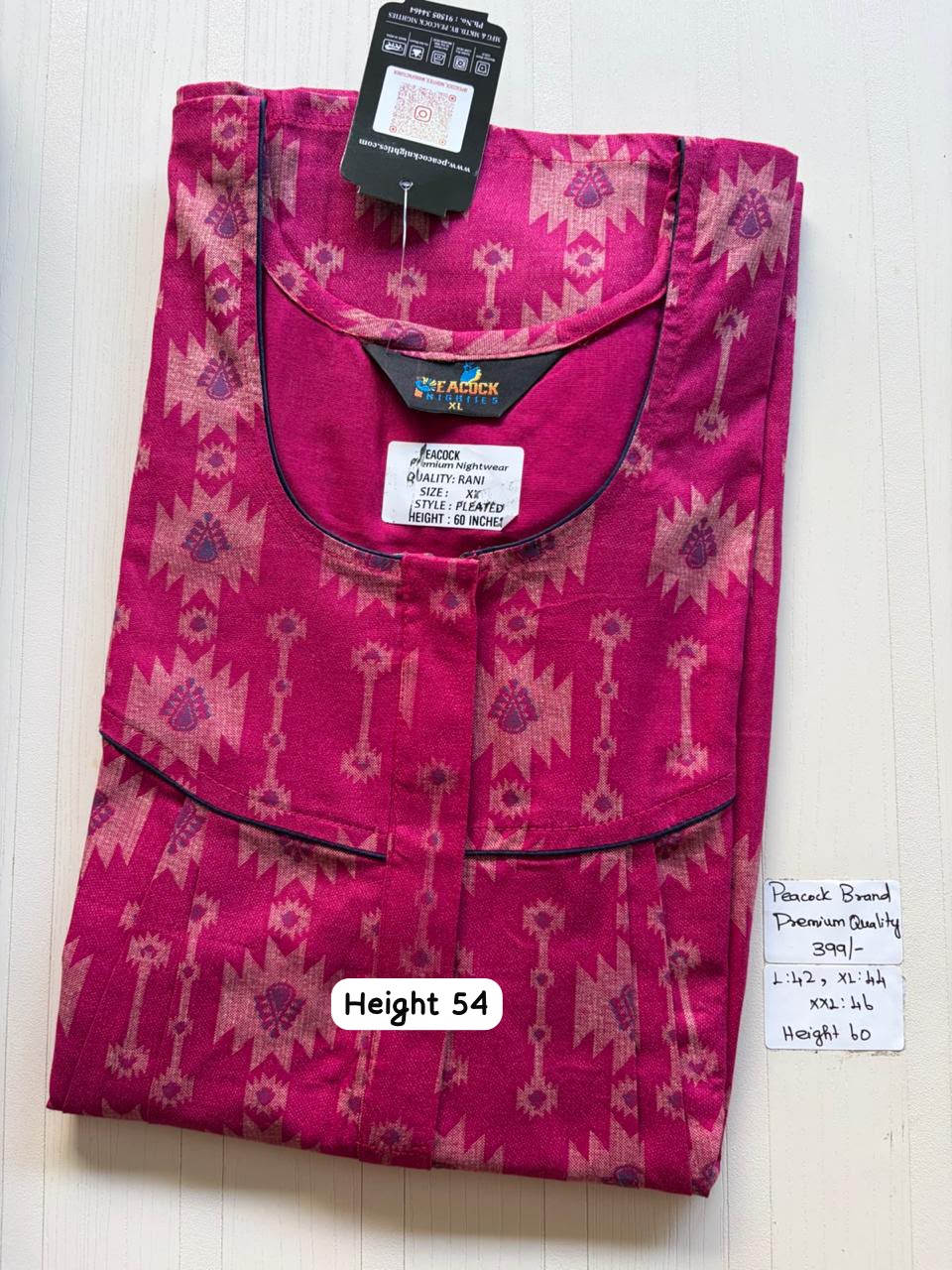AAS5274 Peacock pleats Zip premium quality BP DD CPS DPS Height 54