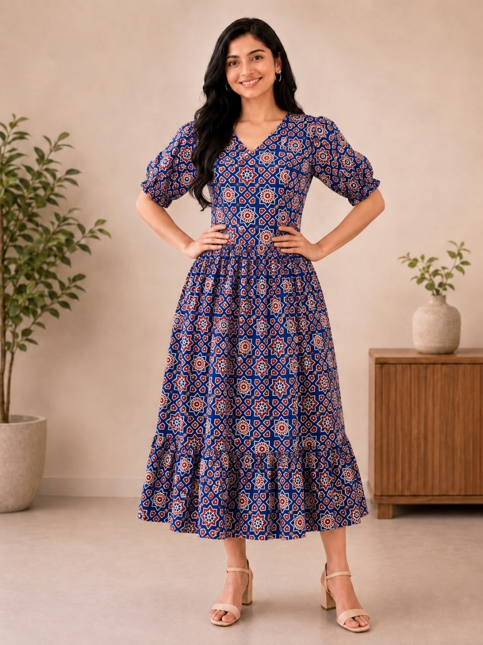 MFS208 Peacock maxi frock YY1