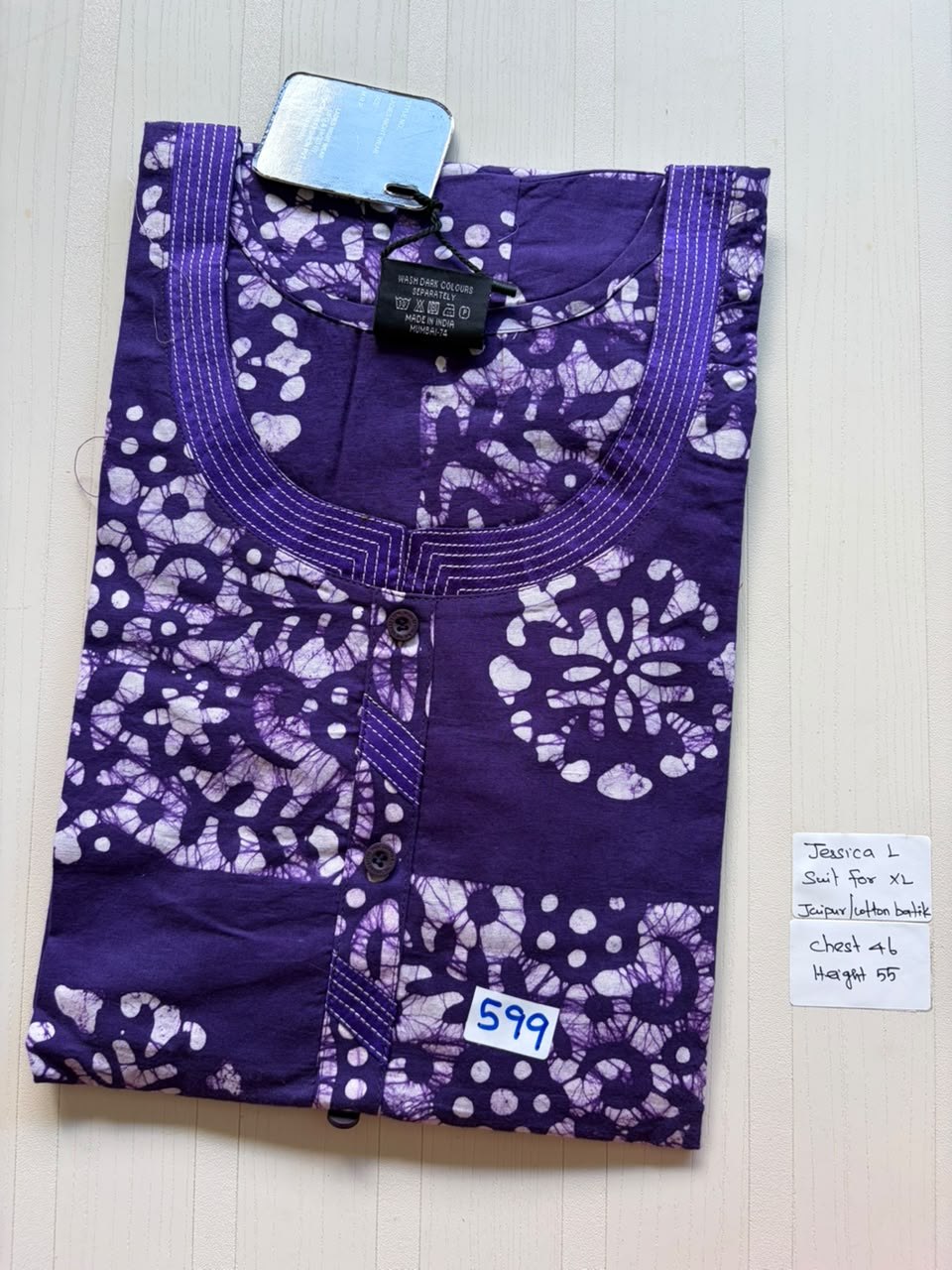 BJS 1037 Jessica VV AL Batik Nighty 550