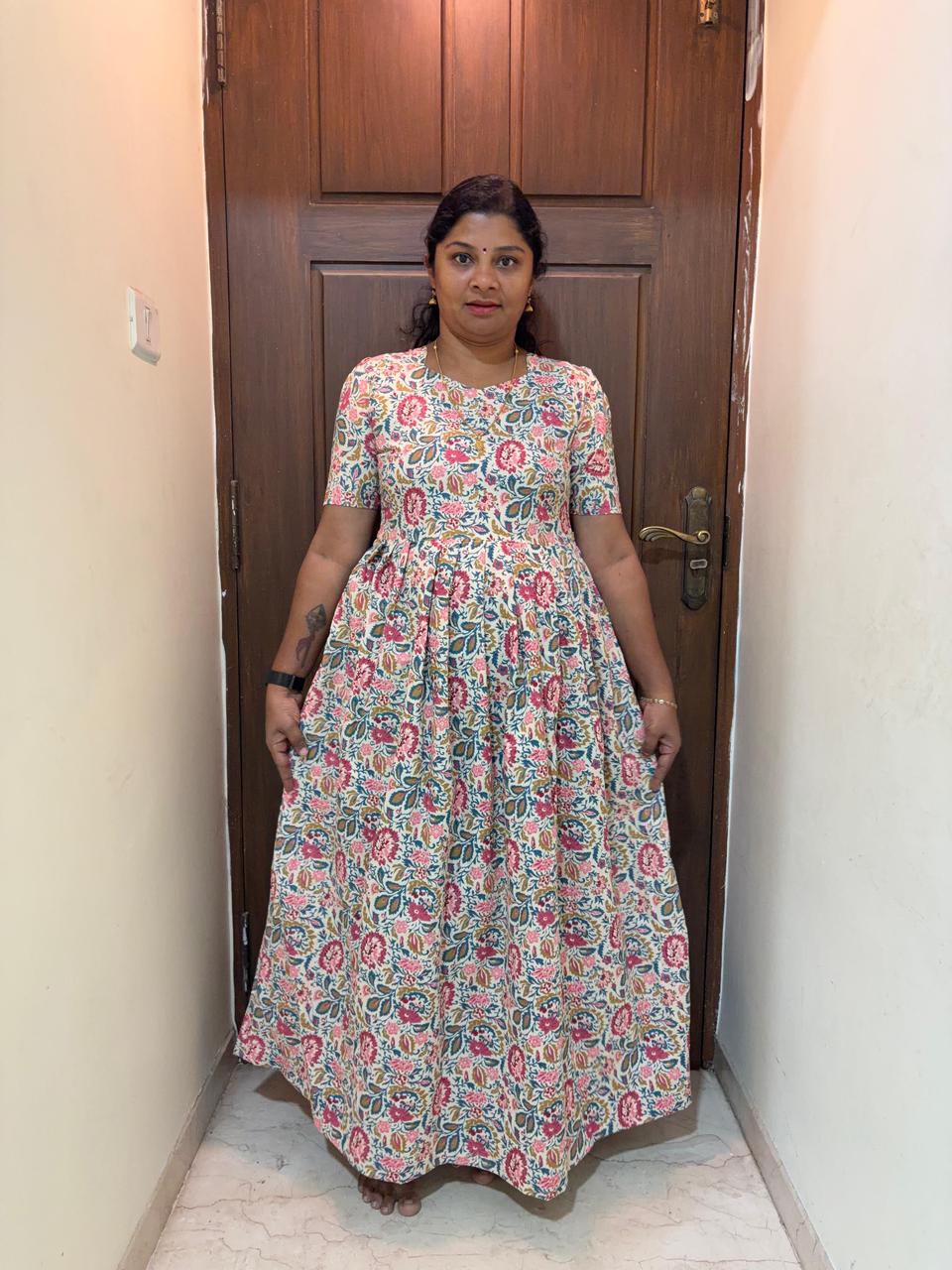 MFS131 Peacock maxi feeding frock FD FM1