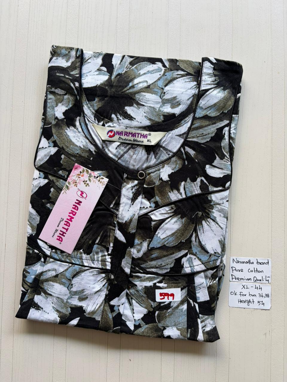 BNS 509 Narmatha Pleats Zip Nighty