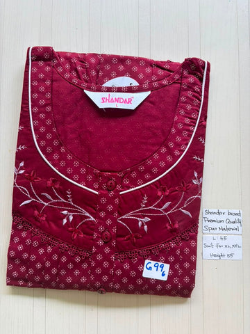 BS306 Shandar Spun nighty