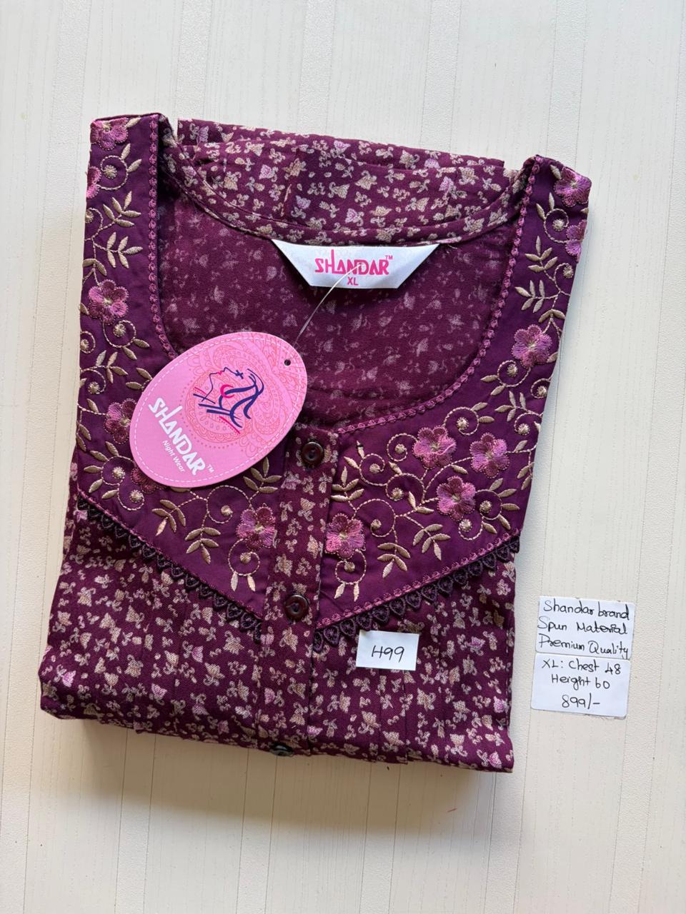 CSS 442 Height Shandar Spun nighty