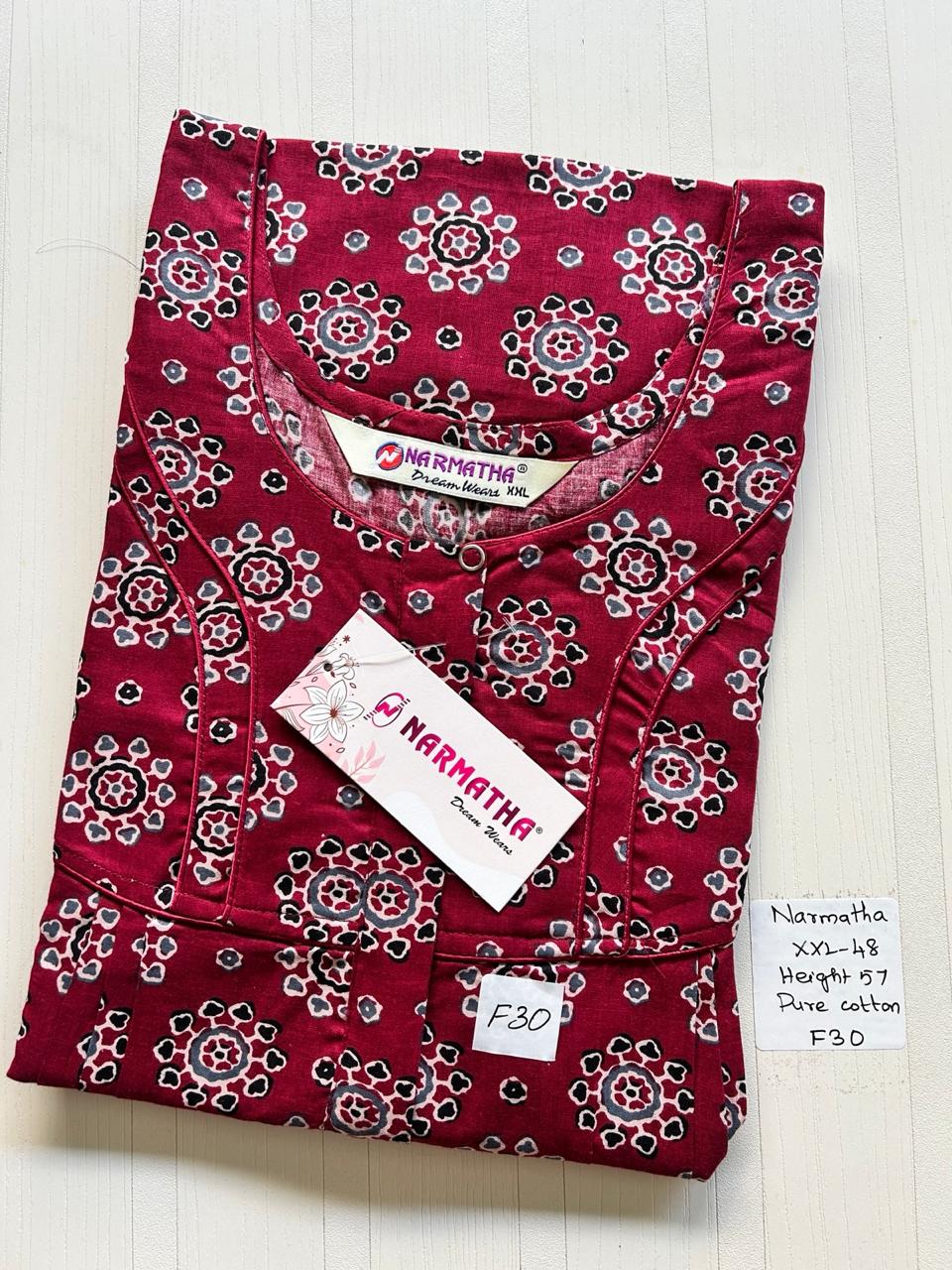 CNS038 Narmatha Pleats Zip Nighty