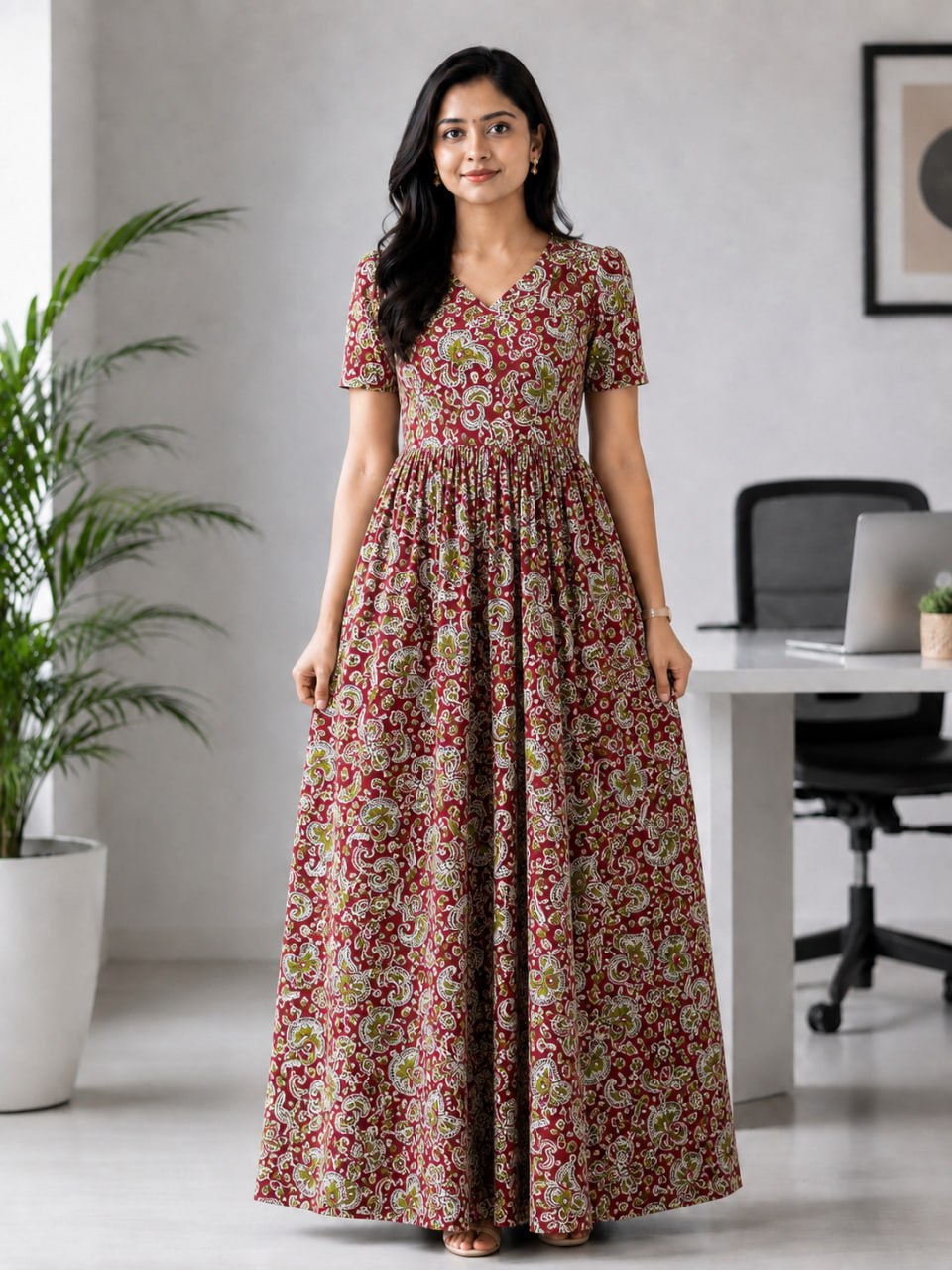 MFS 427 Height Peacock maxi frock YY1 YY2