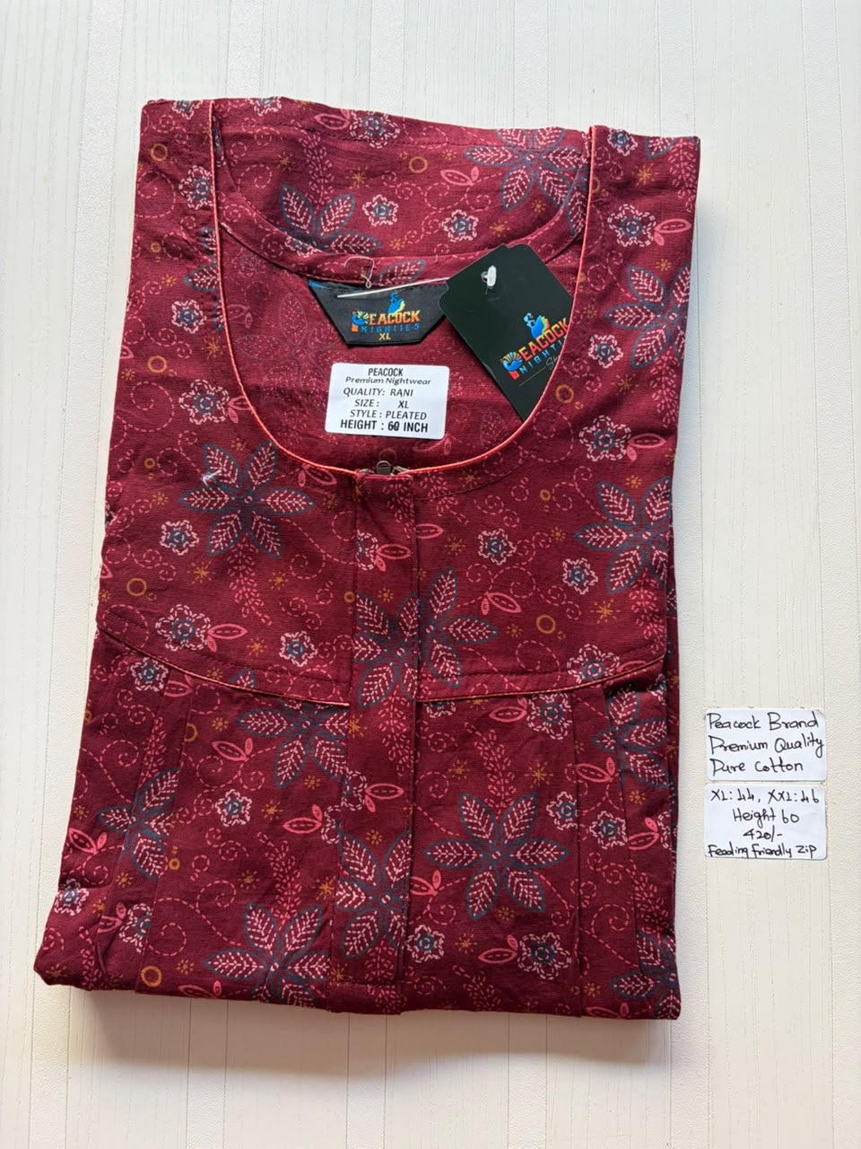 AASHP 331 Height Peacock Zip Nighty BP HP CPS DPS