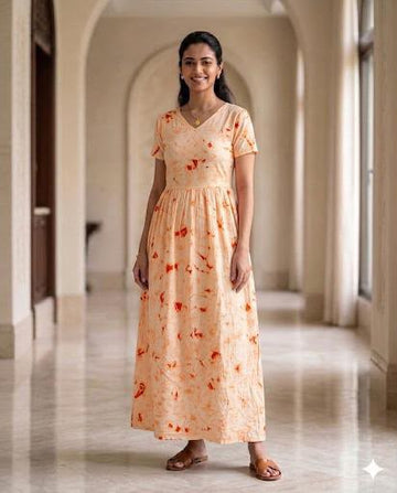 MFS 229 Peacock maxi frock YY1