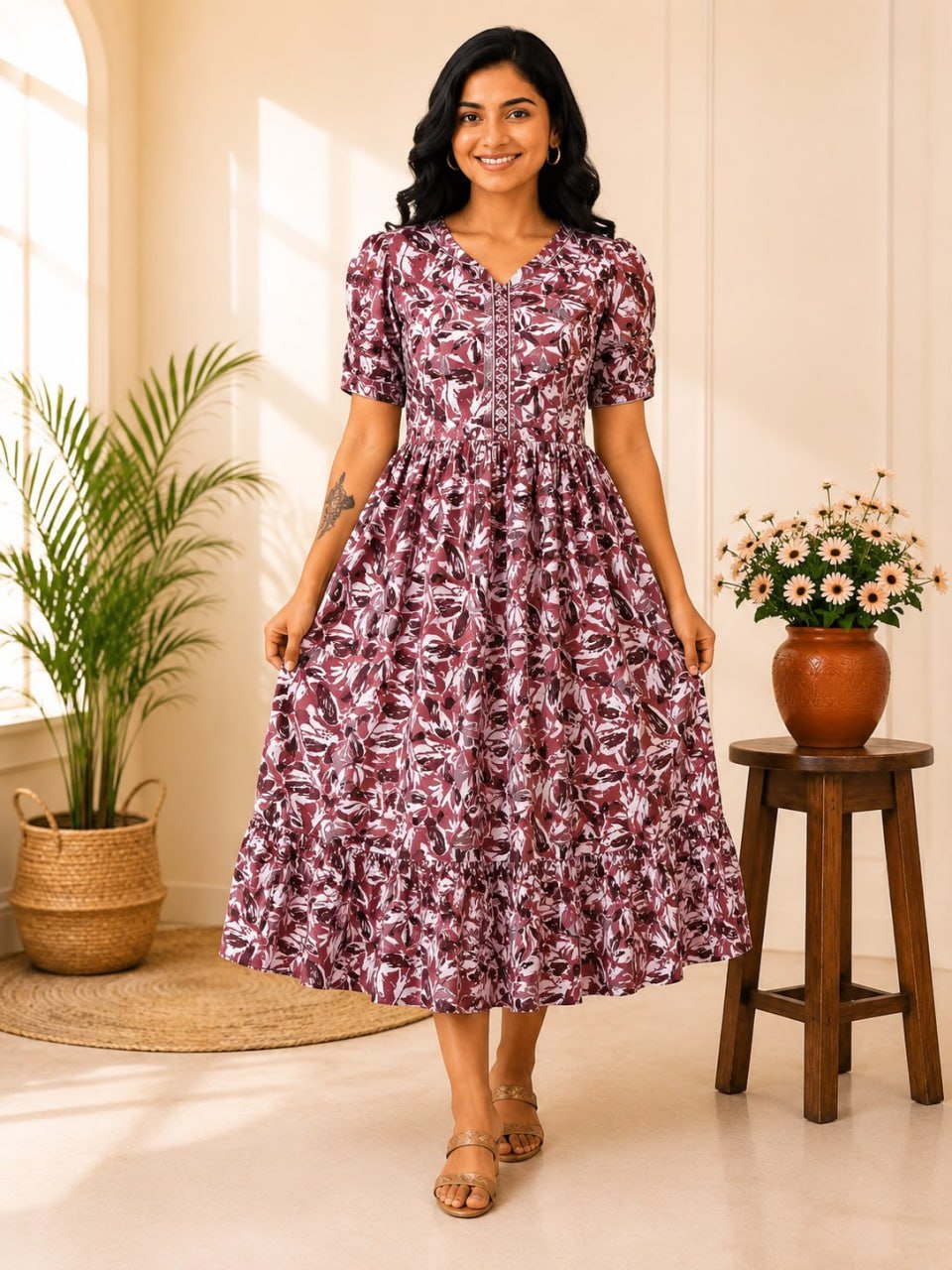 MFS203 Peacock maxi frock YY1