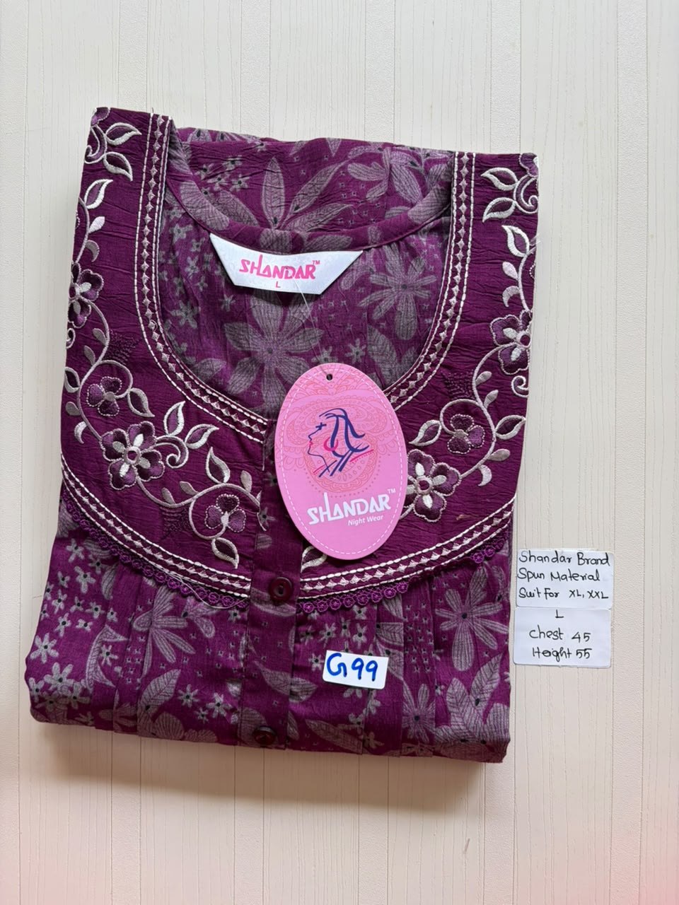 BSS 554 Shandar Spun nighty