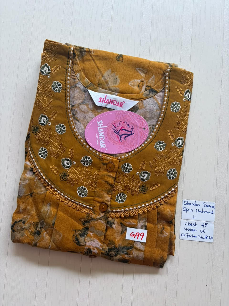 BSS 225 Shandar Spun nighty