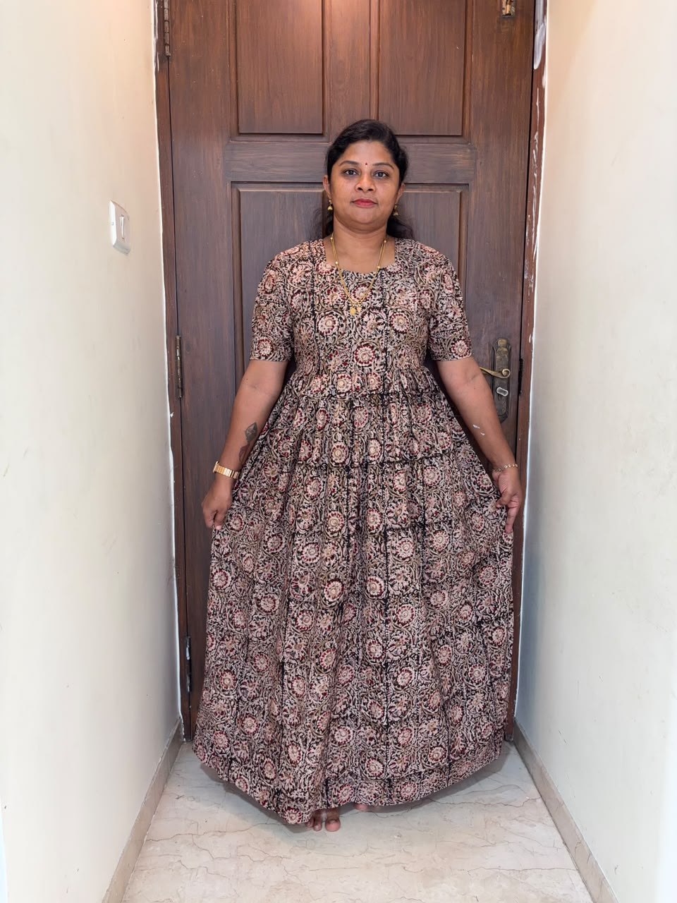 KF 007 Block Kalamkari frock Height