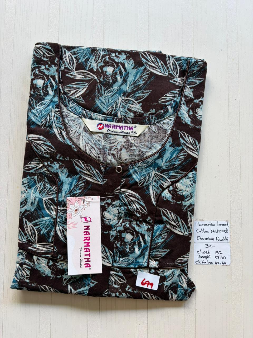 DNS 028 Height Narmatha Pleats Zip Nighty