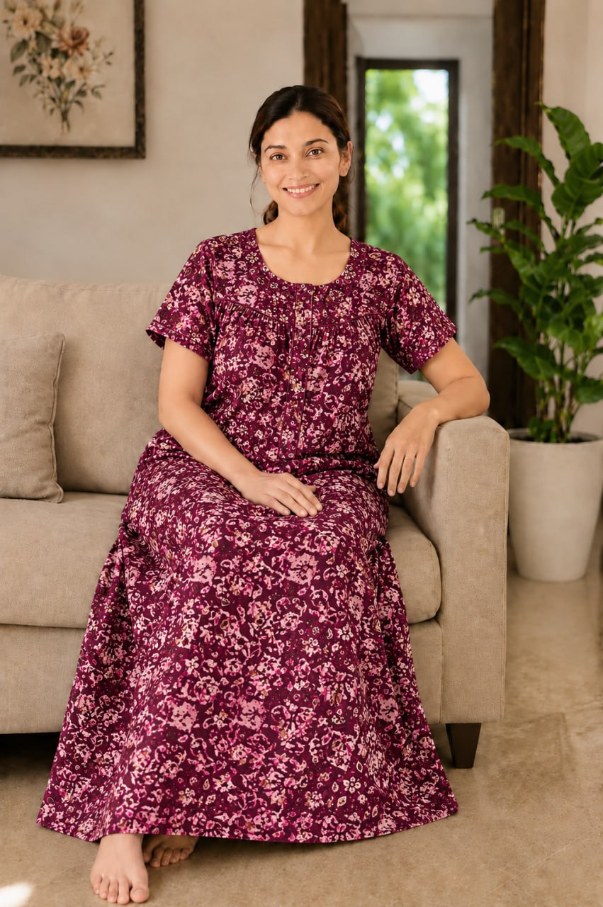 AASHP 207 Height Peacock Pleats Zip Nighty BP HP CPS