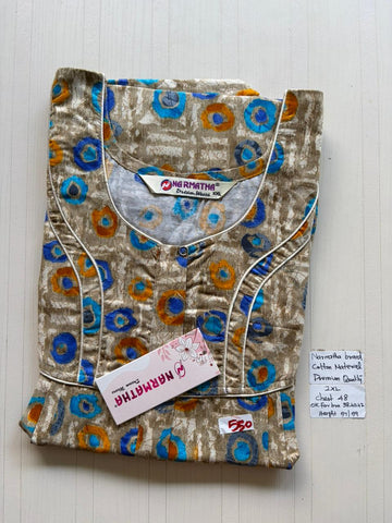CNS 020 Height Narmatha Pleats Zip Nighty