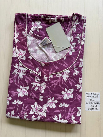 MCS 070 Ponni's Mixed Cotton Zip Nighty