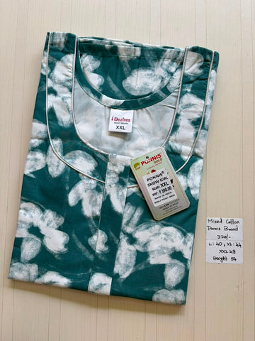 MCS 009 Ponni's Mixed Cotton Zip Nighty
